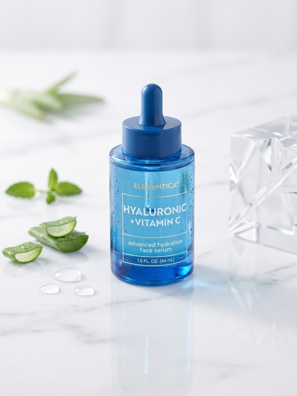 Elementica Hyaluronic + Vitamin C Advanced Hydration Face Serum 1.5 oz / 44 mL